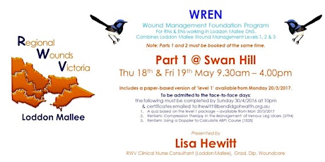 WREN Program Part 1 @ Swan Hill Thu 18th & Fri 19th May 2017 primary image