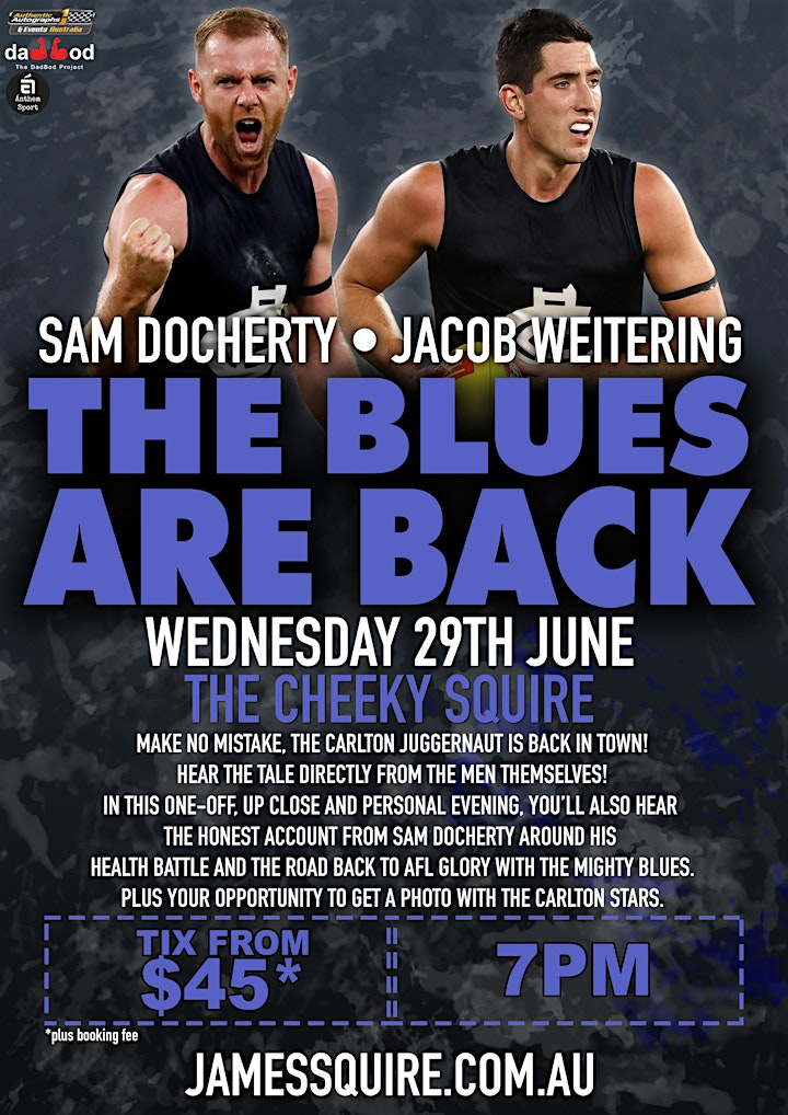The Blues Are Back ft Docherty & Weitering LIVE at Cheeky Squire, Frankston image