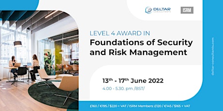 Level 4 Award In Foundations Of Security & Risk Management Tickets