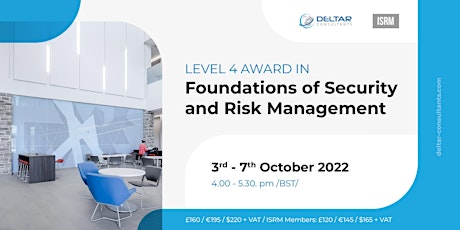 Level 4 Award In Foundations Of Security & Risk Management tickets
