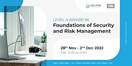 Level 4 Award In Foundations Of Security & Risk Management tickets