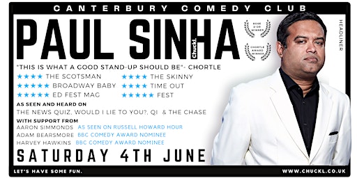 Canterbury Comedy Club with Paul Sinha and Aaron Simmonds