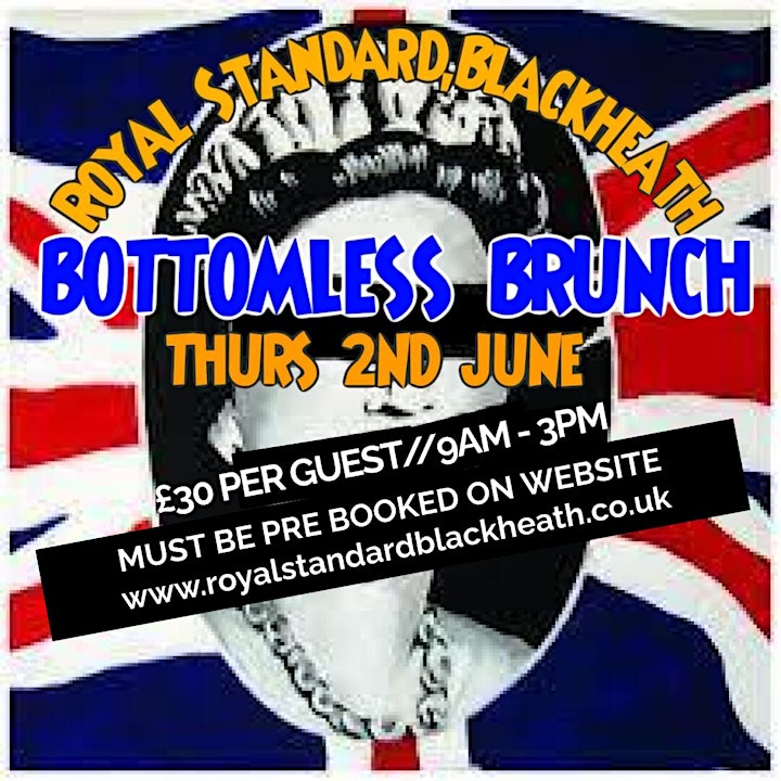 BOTTOMLESS BRUNCH QUEENS JUBILEE SPECIAL Thursday 2nd June - 9am - 3pm image