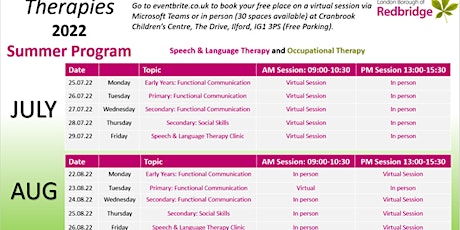Speech & Language Therapy Clinic VIRTUAL tickets