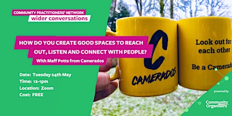 How do you create good spaces to reach out, listen and connect? tickets