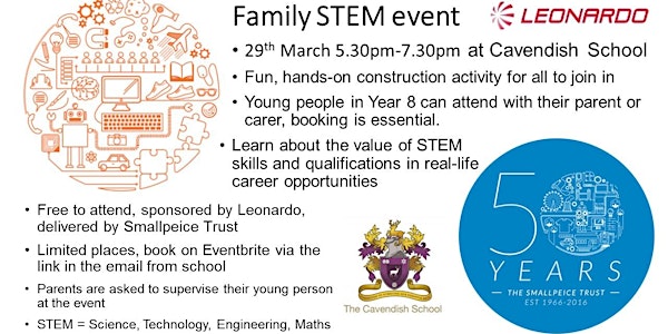 Family STEM event at Cavendish School