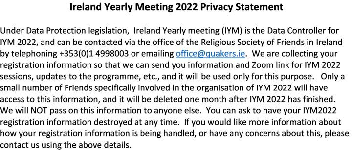 Ireland Yearly Meeting 2022: Hope, Renewal, Healing image