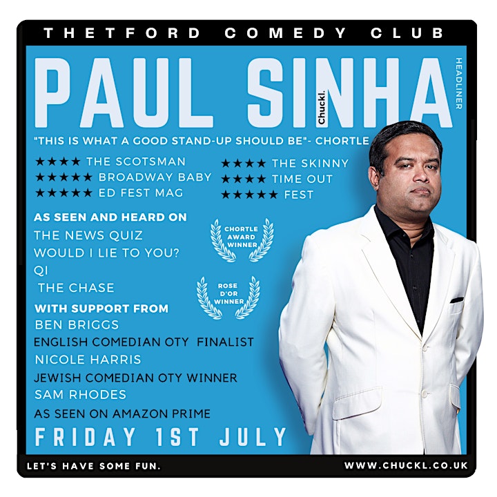 Thetford Comedy Club with Headliner Paul Sinha image