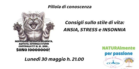 Immagine principale di Consigli sullo stile di vita: ANSIA, STRESS e INSONNIA 