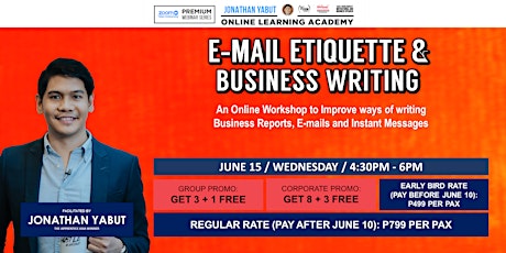E-mail Etiquette and Business Writing with Jonathan Yabut tickets