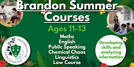 BRANDON SUMMER COURSES -  AGE 11-13 primary image
