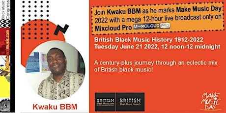 Imagen principal de British Black Music History 1912-2022 Make Music Day DJ Livestream