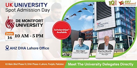 De Montfort University Spot Admission Day – DHA Lahore tickets