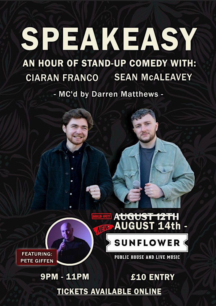Speakeasy: An hour of stand-up comedy by Ciaran Franco and Sean McAleavey image