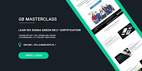 GB Masterclass | Lean Six Sigma Green Belt Masterclass entradas