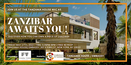 Zanzibar Awaits You! Travel + Investment Dinner in NYC tickets