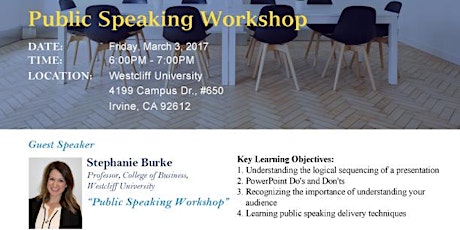 Westcliff University Presents...Public Speaking Workshop primary image