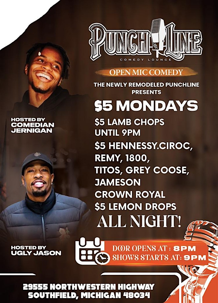 $5 MONDAYS OPEN MIC COMEDY @ PUNCHLINE COMEDY LOUNGE image