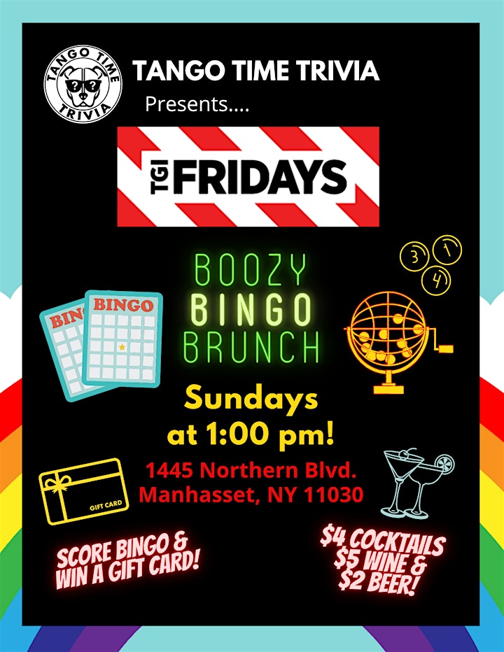 FREE Sunday Bingo Show! TGI Fridays in Manhasset! image
