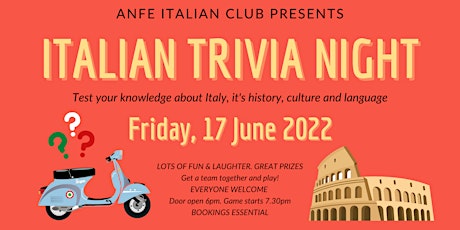 ITALIAN KNOWLEDGE TRIVIA NIGHT tickets