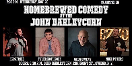 Homebrewed Comedy at the John Barleycorn Tavern tickets