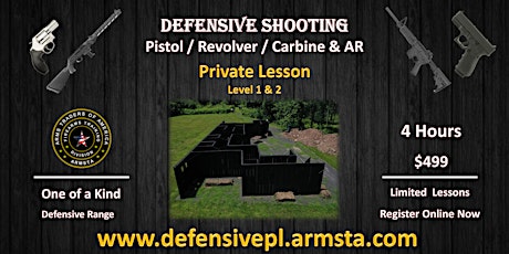 Defensive Live Fire Shooting Course Private Lesson (Handgun/Carbine/AR) tickets