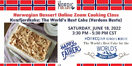 Norwegian Dessert Online Zoom Cooking Class: Kvæfjordkake primary image