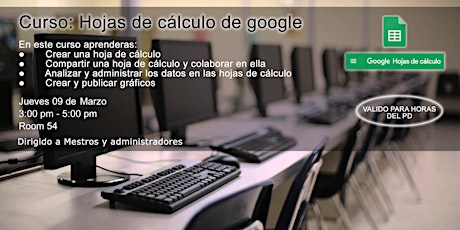 Imagen principal de Curso: Hojas de cálculo de Google