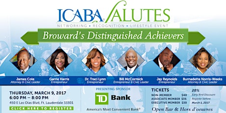 ICABA Salutes Broward's Distinguished Achievers 2017 primary image