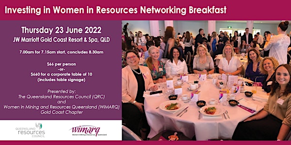 Investing in Women in Resources Networking Breakfast