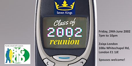 Seven Kings Sixth Form Reunion: Class of 2002 Charity Dinner