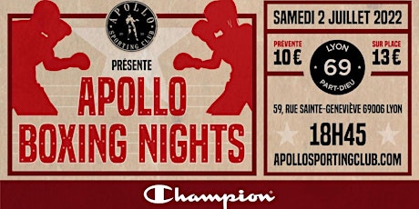 Apollo Boxing Night Lyon billets