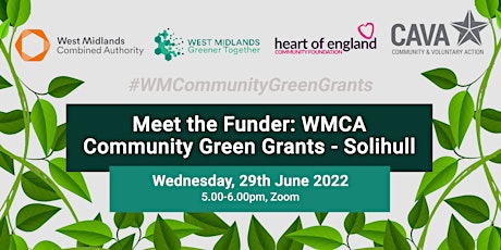 Meet the Funder: WMCA Community Green Grants - Solihull tickets
