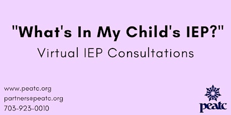 "What's In My Child's IEP?" - Virtual IEP Consultations (DAY 1) tickets