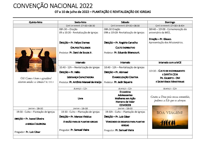 Imagem do evento CONVENÇÃO ESPIRITUAL NACIONAL DA ICEB - 2022