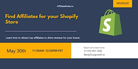 Recruit top affiliates for your Shopify store. tickets