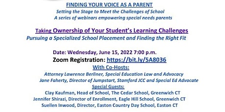Parent Webinar: Specialized Schools and Finding the Right Fit tickets