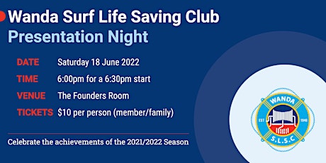 Wanda  Surf Life Saving Club's PRESENTATION NIGHT 2022 tickets