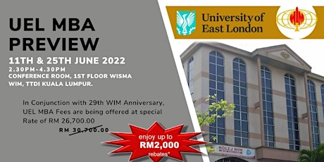 UEL-MBA Preview 11th & 25th June 2022 tickets