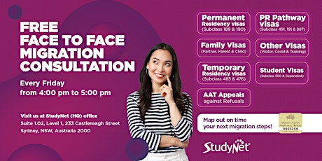 Weekly FREE Migration Info Session at StudyNet Sydney Office tickets
