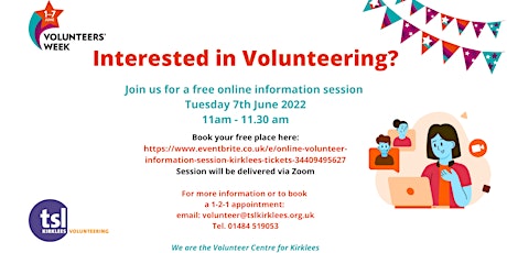 Online Volunteer Information session - Kirklees tickets