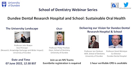 Dundee Dental Research Hospital and School: Sustainable Oral Health tickets