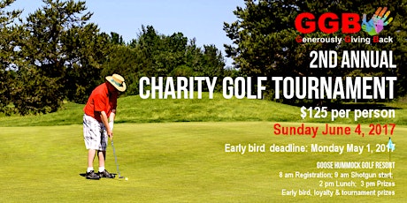 Generously Giving Back's 2nd Annual Charity Golf Tournament primary image