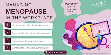 Managing Menopause in the Workplace tickets