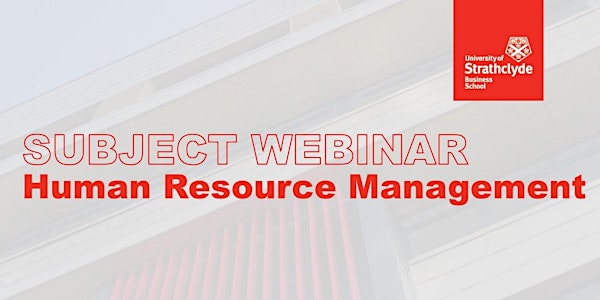 Subject webinar - Human Resource Management