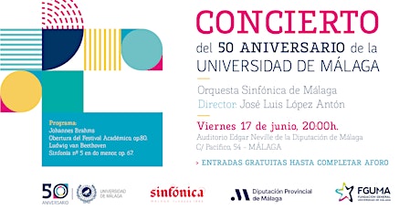 Concierto del 50 Aniversario de la Universidad de Málaga entradas