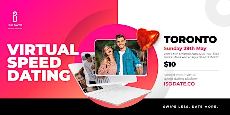 Isodate's Toronto Virtual Speed Dating - Swipe Less, Date More tickets