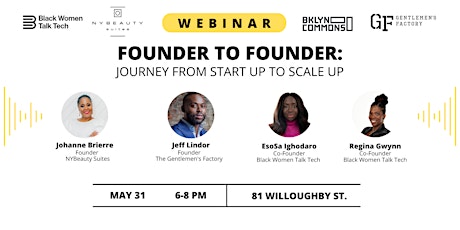 Founder to Founder: From Startup to Scale Up Hybrid Webinar entradas