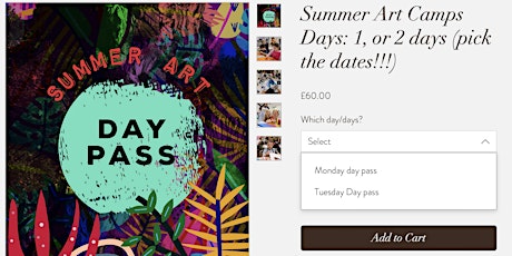 Summer Art Daypass: MONDAY 22nd August