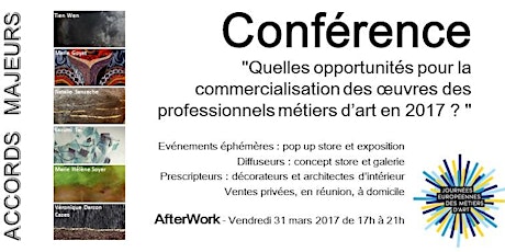 Image principale de Conférence « Quelles opportunités pour la commercialisation des œuvres des professionnels métiers d’art en 2017 ? »